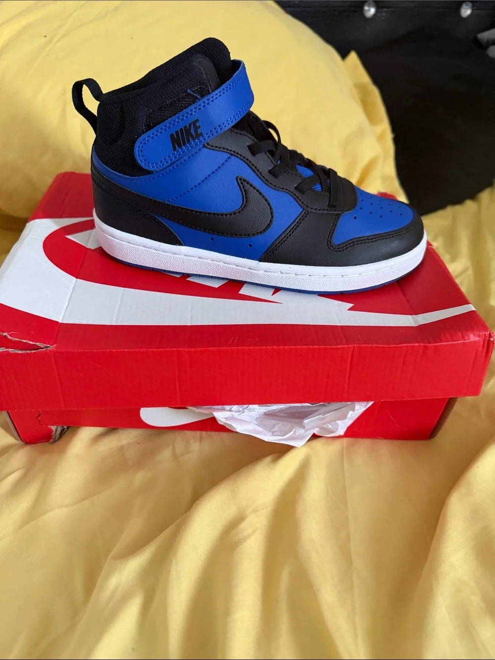Nike Kids Mid-Top Sneakers in Royal Blue and Black